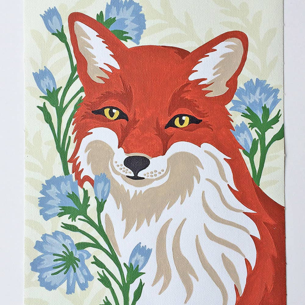 Fox with Chicory Paint-by-Number Kit