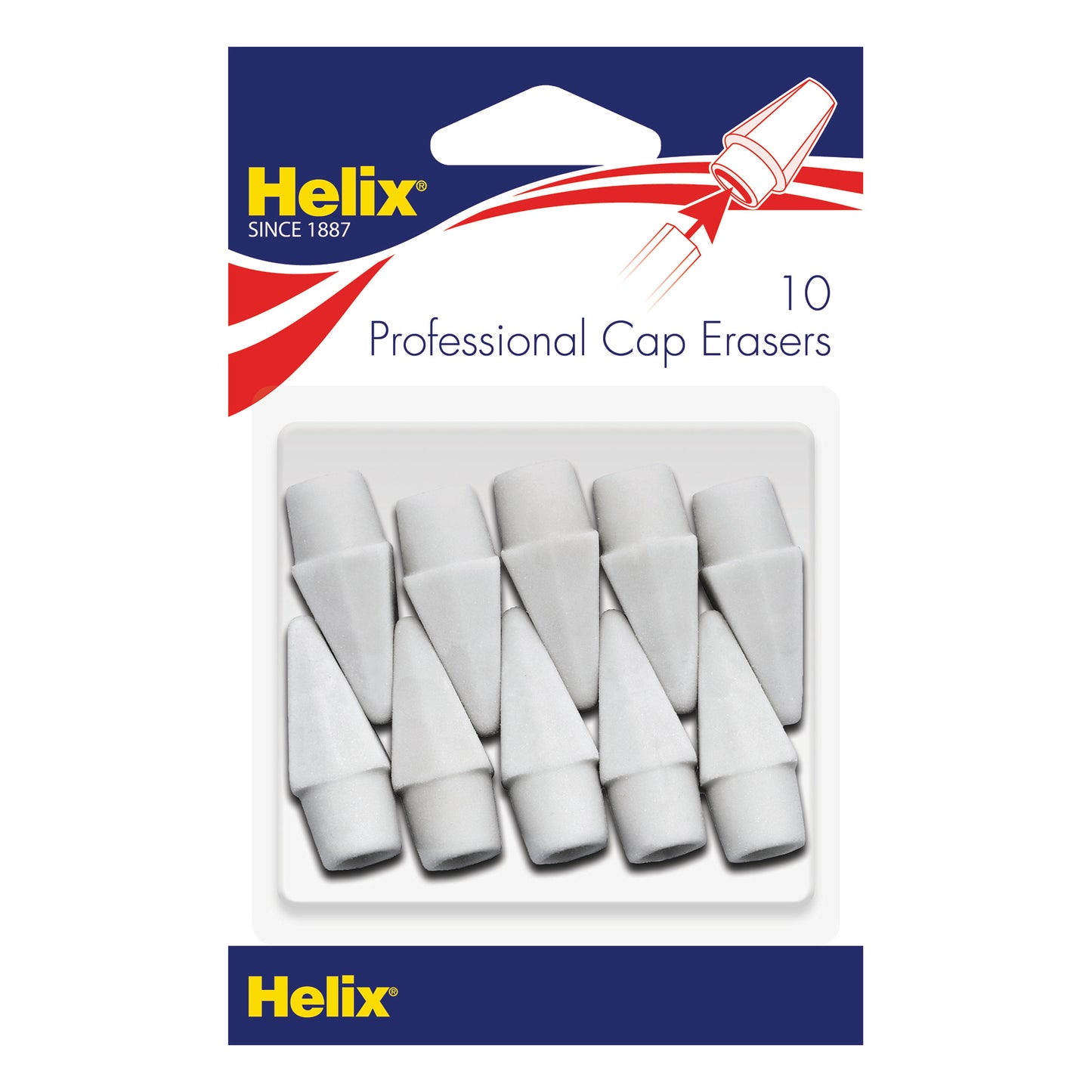 Helix Professional Hi-Polymer Pencil Cap Erasers