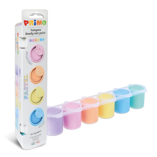 PRiMO Premium Tempera Paint Pot Set, 6 Colors