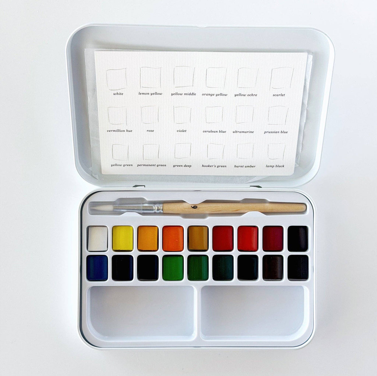 PS-18-color-box Watercolor paint set 18 colors with brush