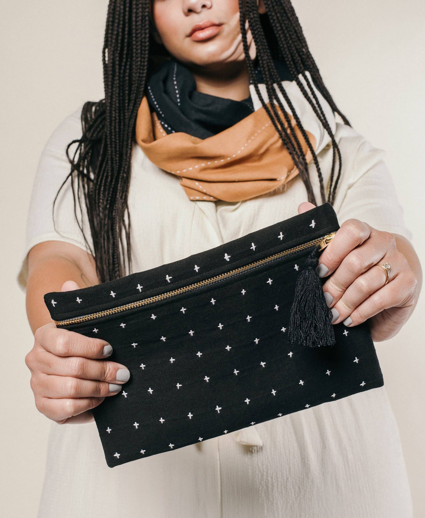 Cross-Stitch Pouch Clutch