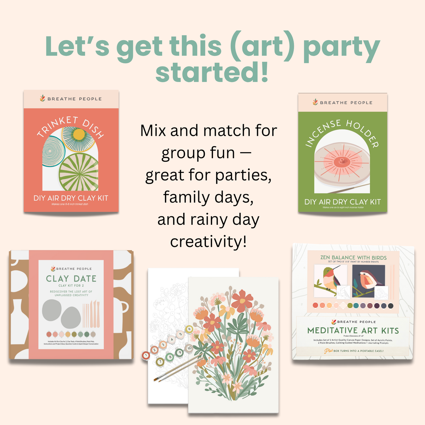 Breathe People - Deluxe Clay Date Activity Kit- Clay Kit for Two