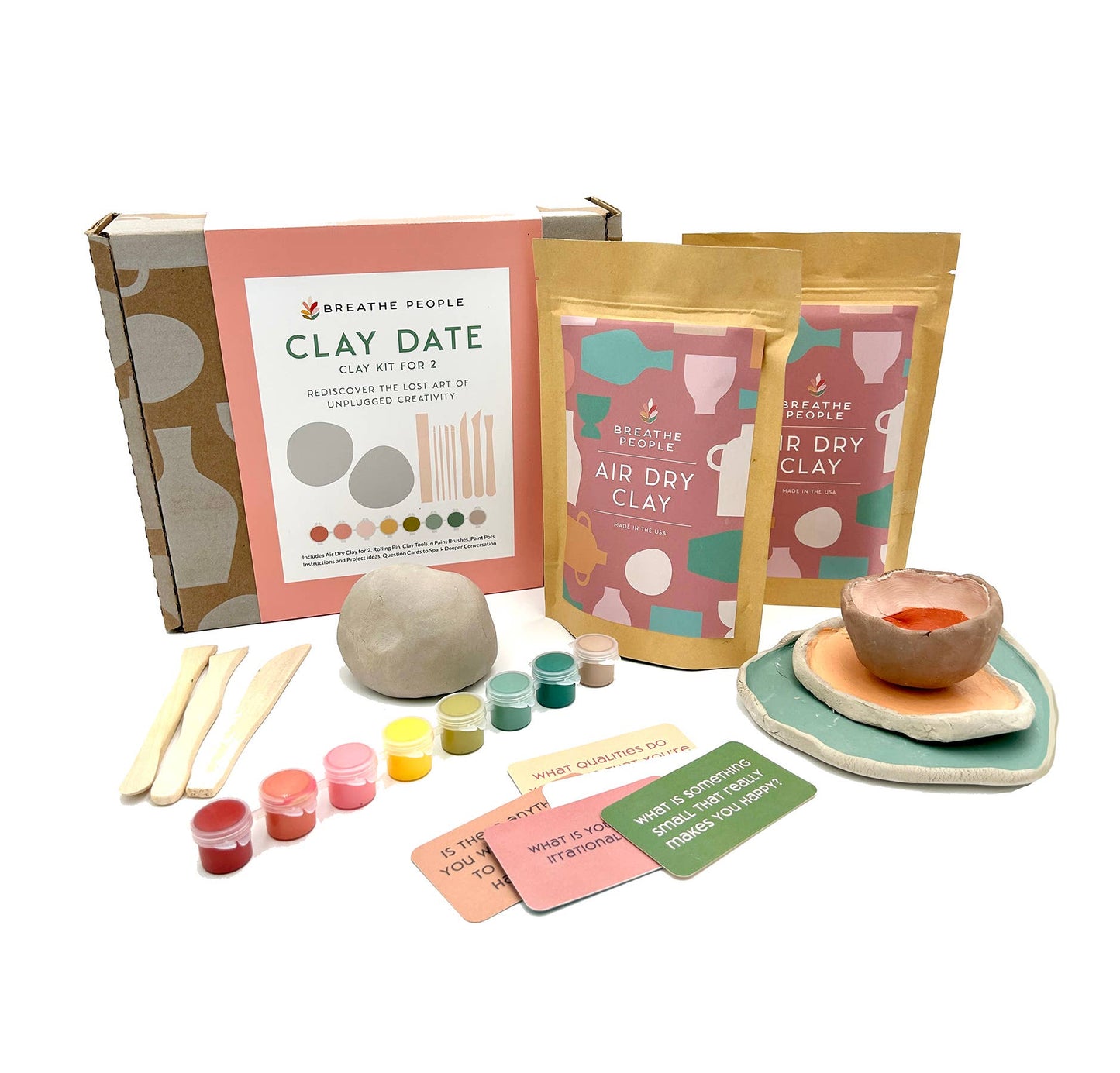 Breathe People - Deluxe Clay Date Activity Kit- Clay Kit for Two