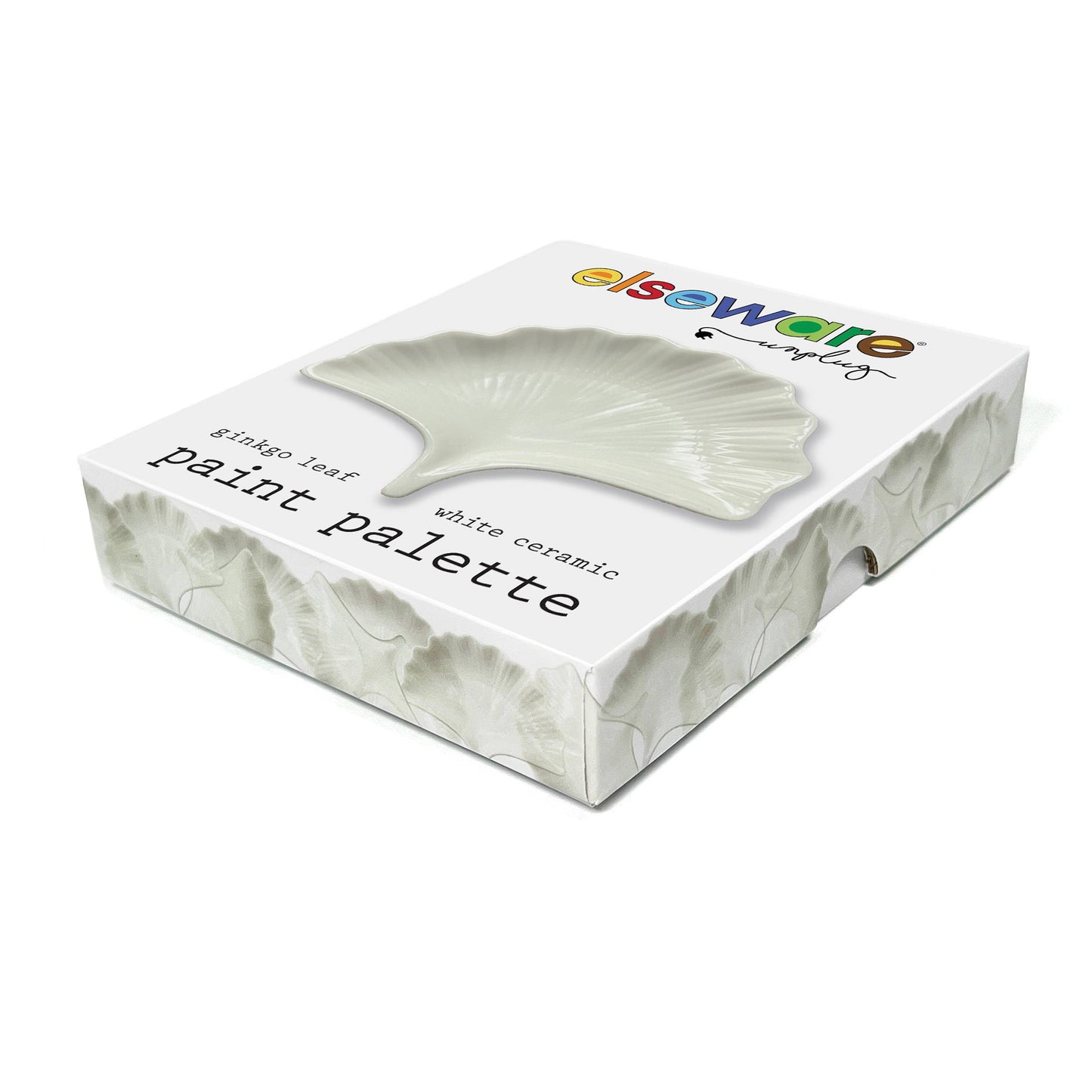 Ginkgo Leaf White Ceramic Paint Palette