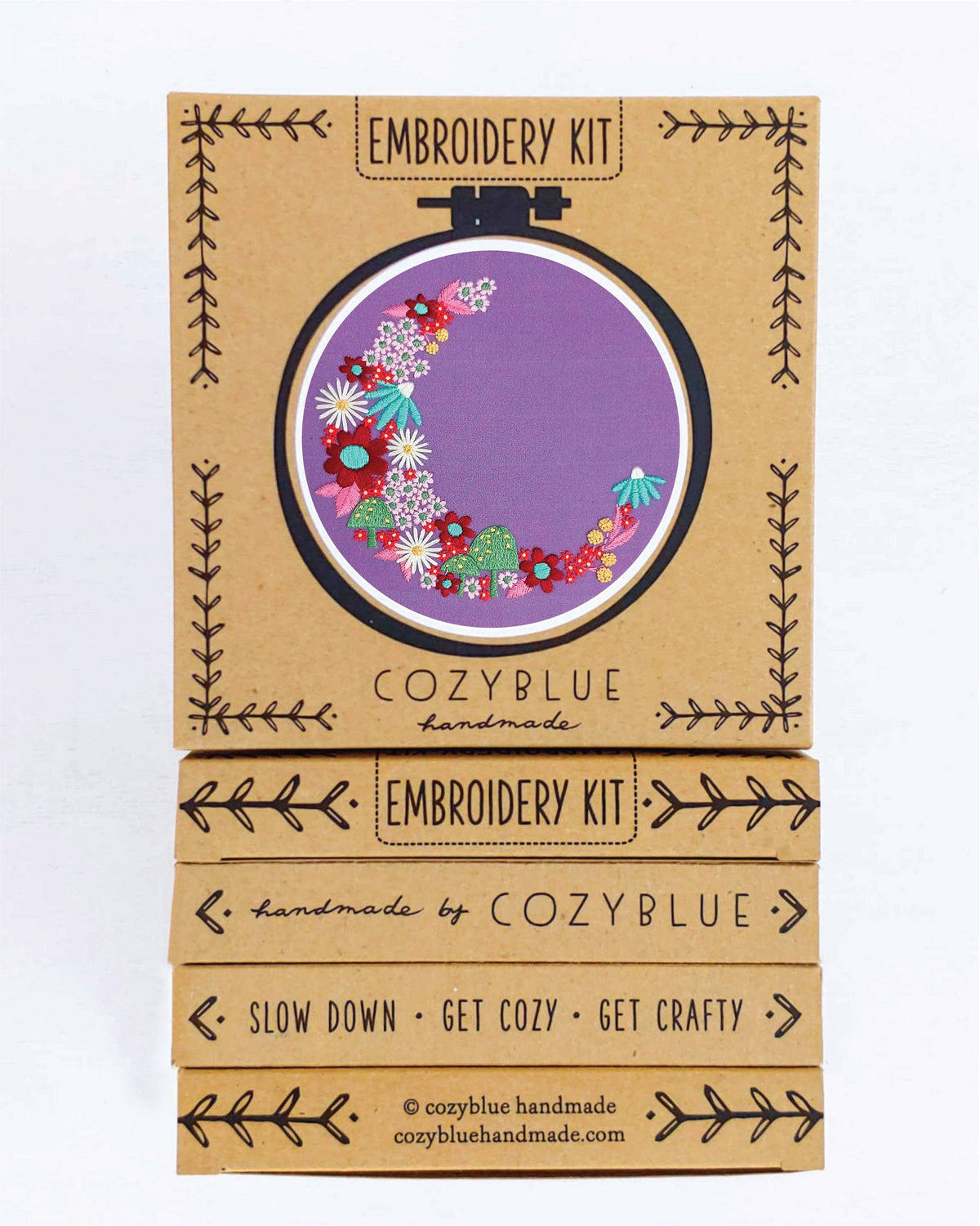 Cozy Blue Flora luna embroidery kit