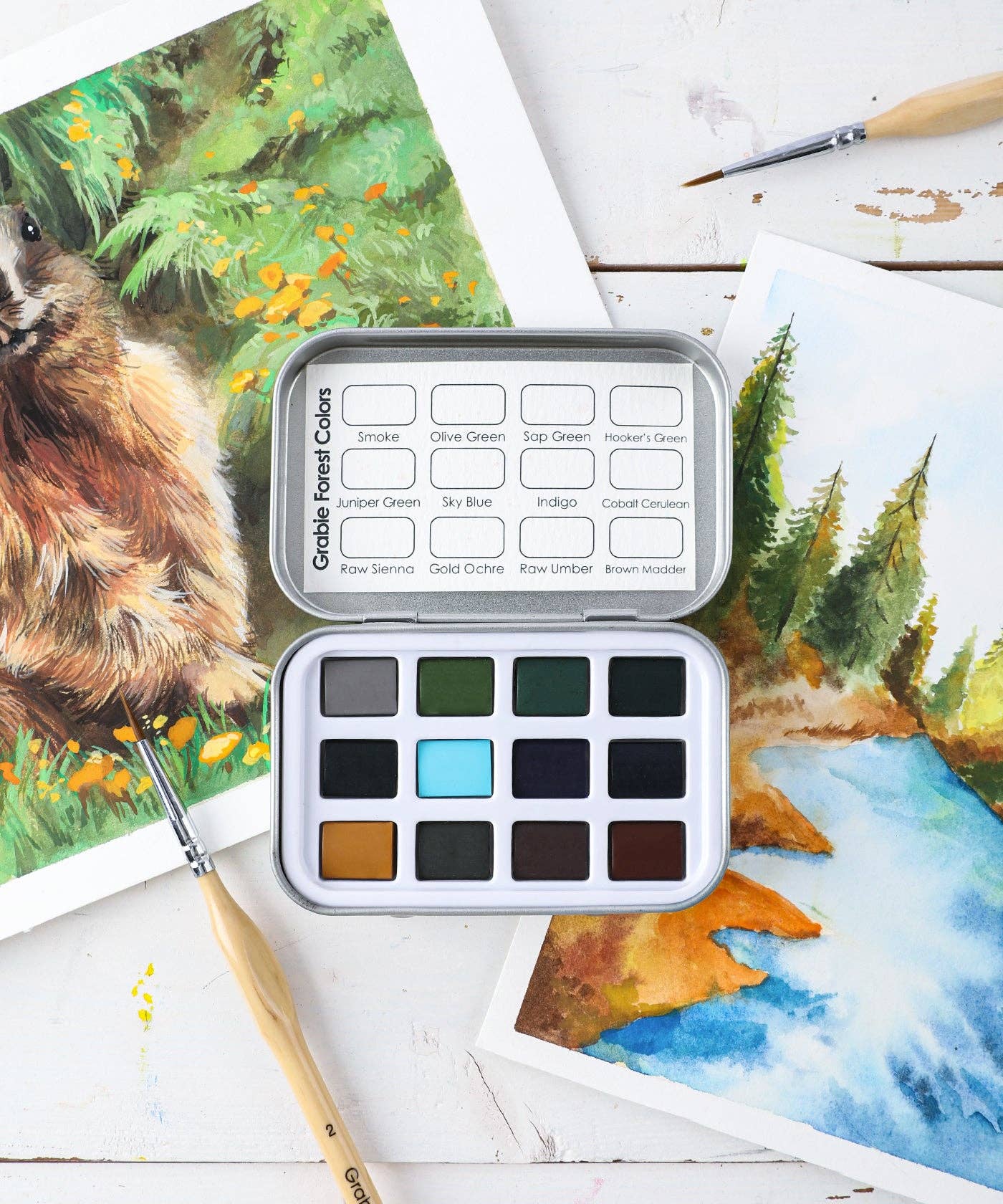 Watercolor Pocket Set of 12 - Forest Colors