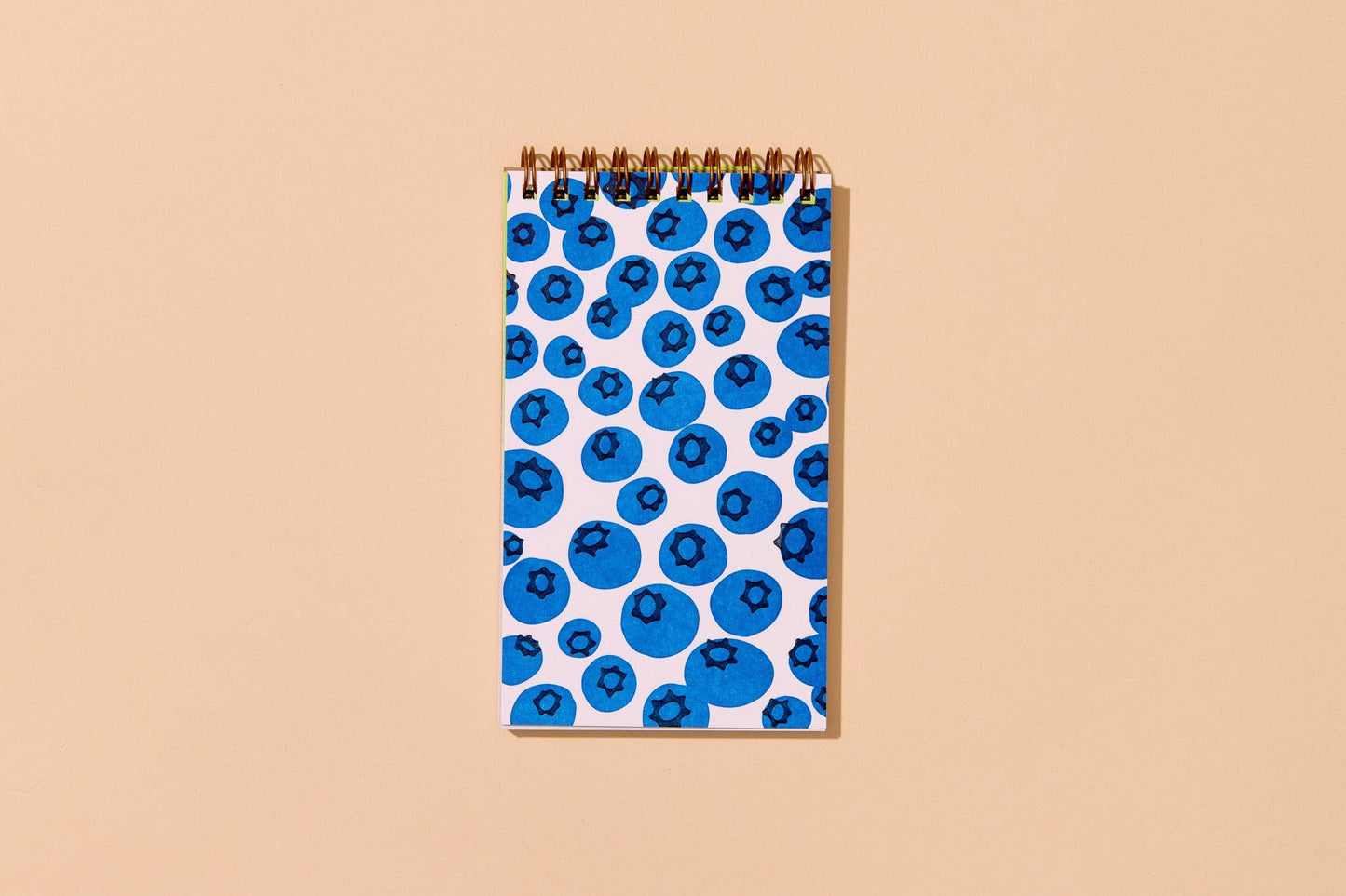 Modern Summer Letterpress Small Spiral Notebook — Blueberry