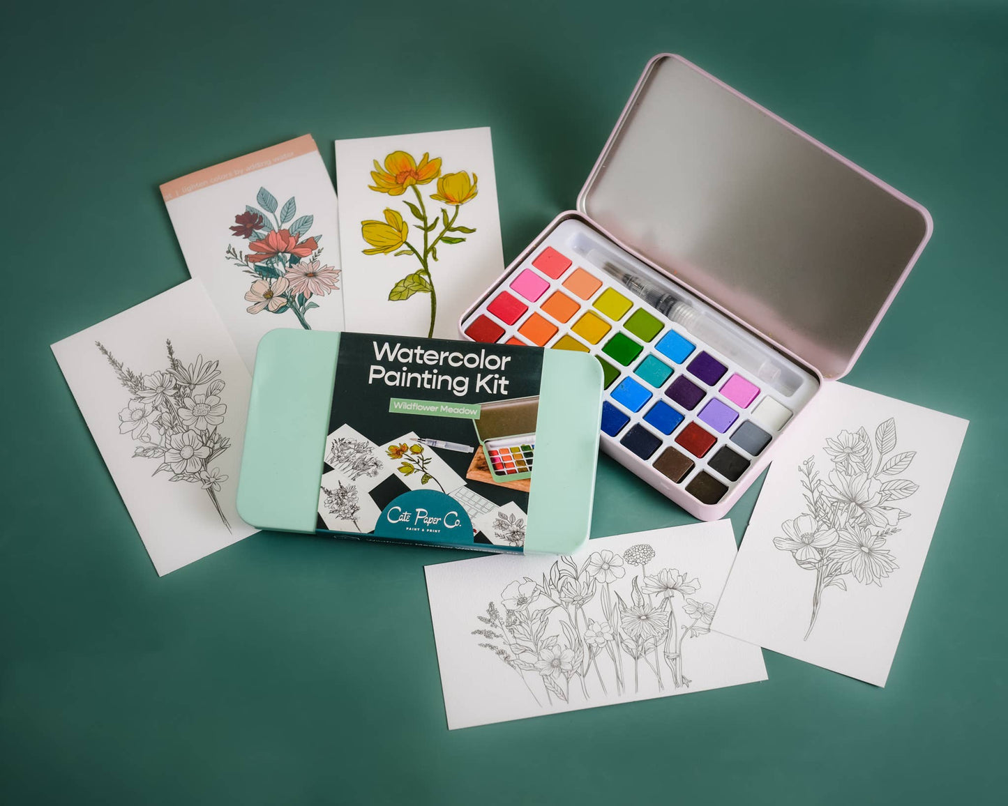 Cait Paper Co. Wildflower Meadow watercolor painting kit