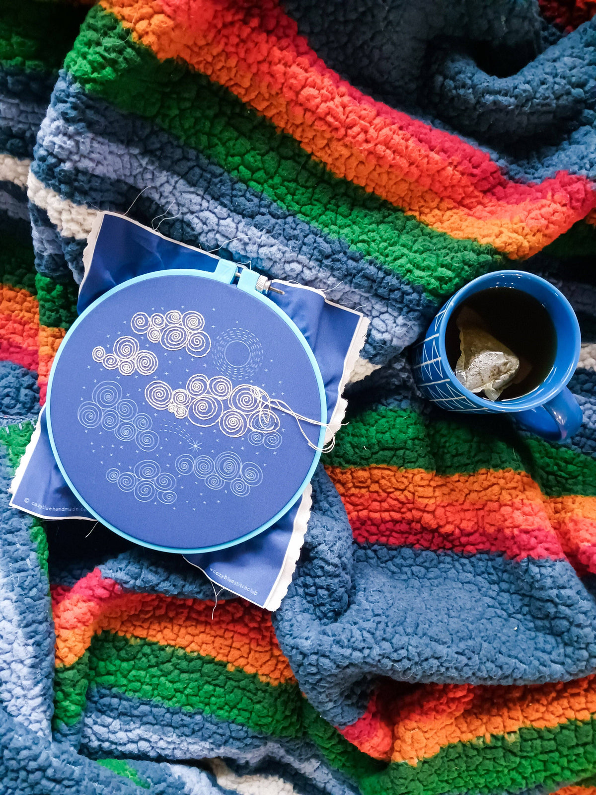 Cozy Blue Night Sky Embroidery Kit