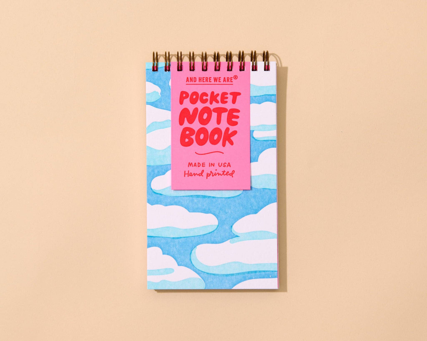 Dreamy Letterpress Small Spiral Notebook — Sky and Clouds
