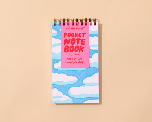 Dreamy Letterpress Small Spiral Notebook — Sky and Clouds
