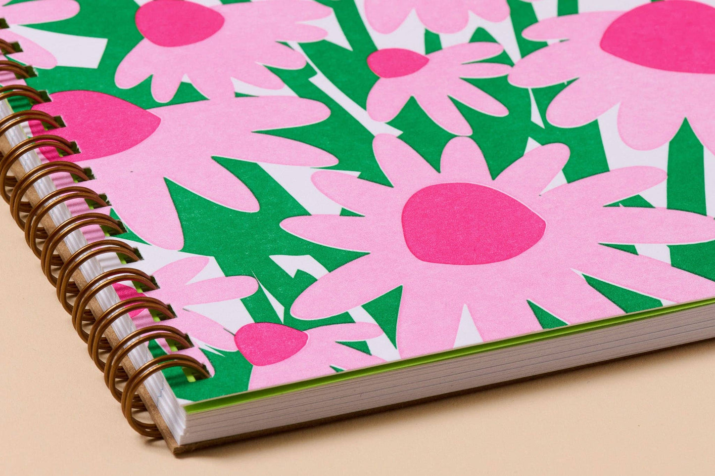 Coneflower Wildflower Letterpress Spiral A5 Notebook - Made in USA - Outdoor, Hiking, Gardening - Stocking stuffer, Holiday, Gift Guide