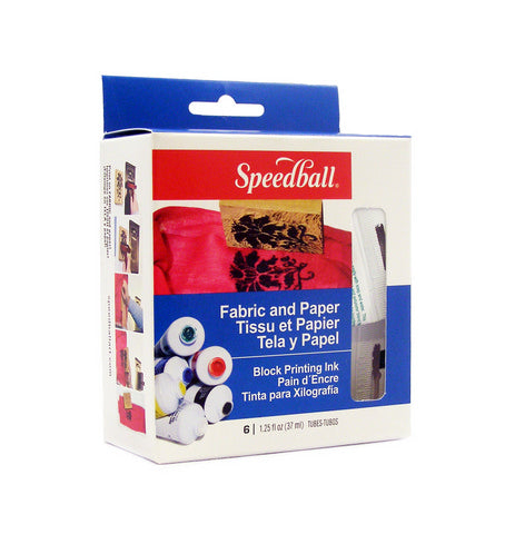 Speedball Fabric Block Printing Ink Six-Color Set