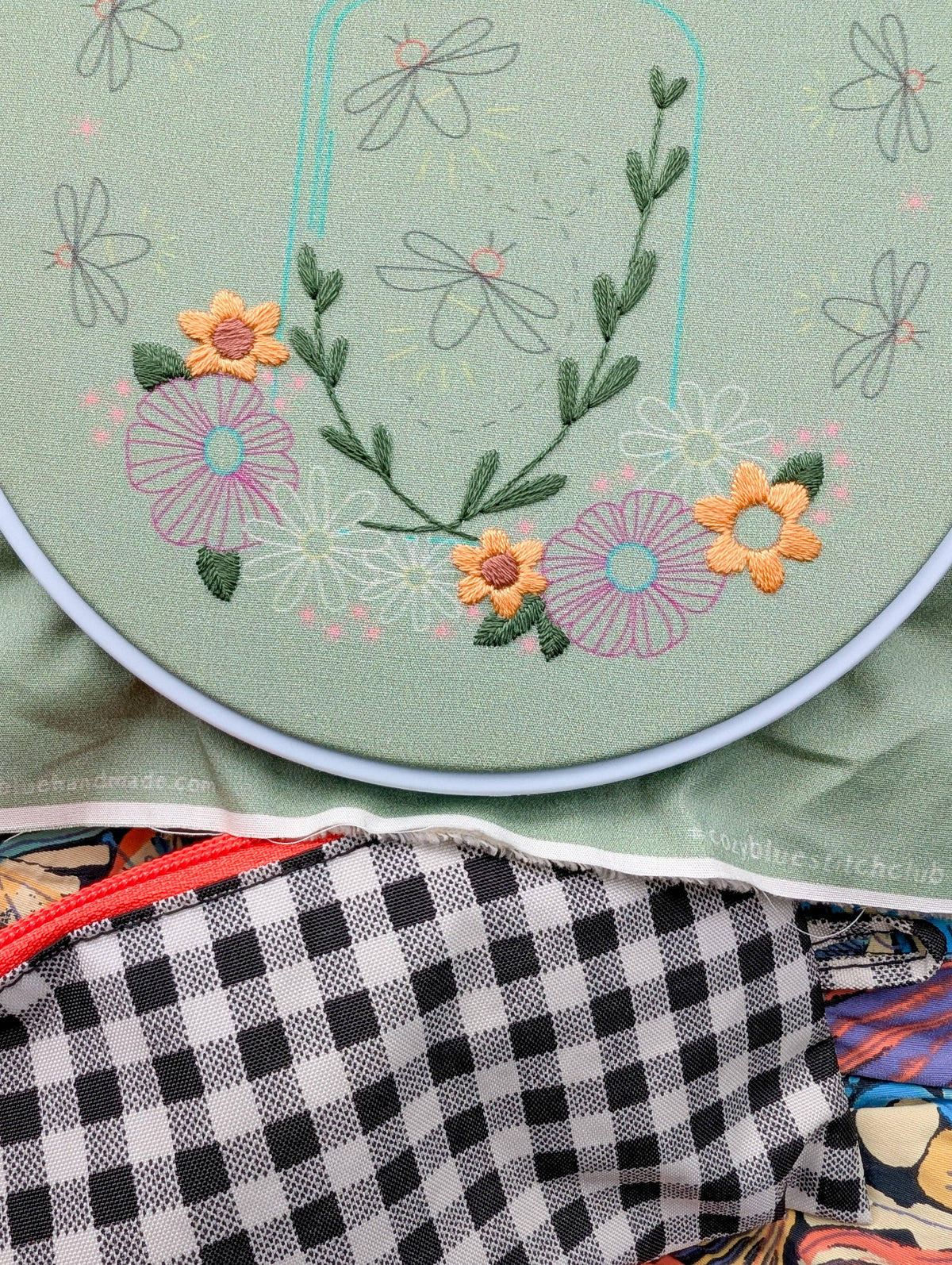 Cozy Blue Fireflies Embroidery Kit