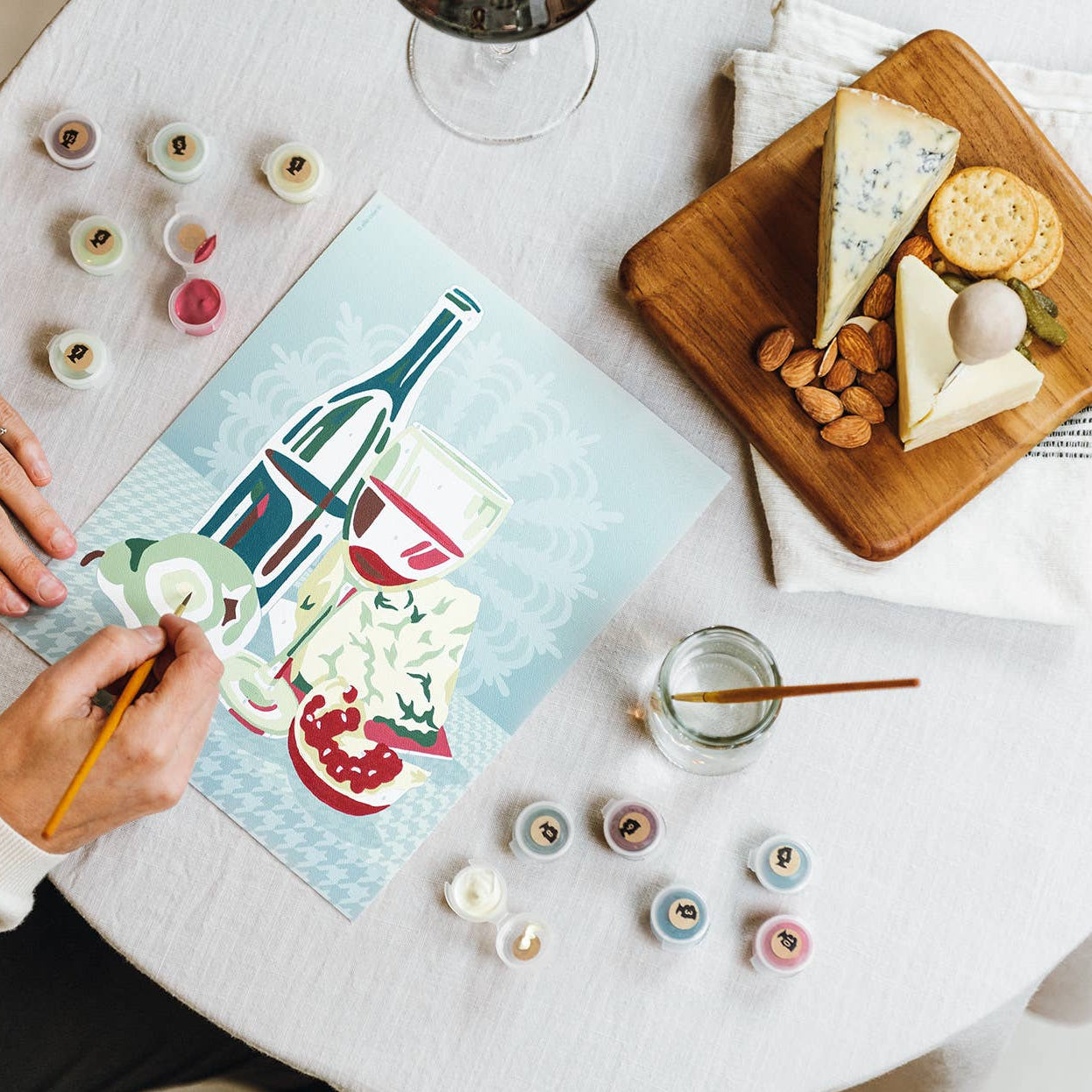 Wine & Cheese Still Life Paint-by-Number Kit