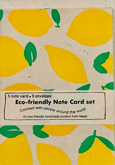 A2 Stat Lemon, yellow & green on cream