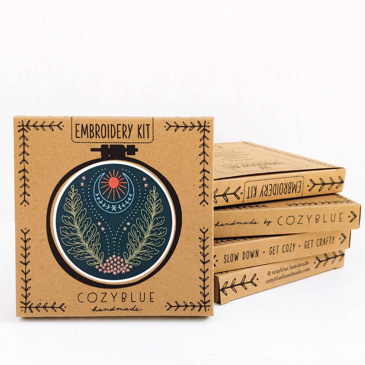 Cozy Blue Blue moon embroidery kit