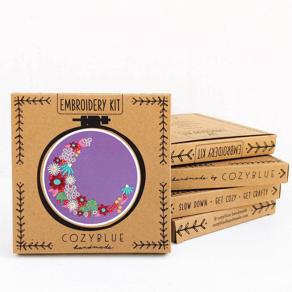 Cozy Blue Flora luna embroidery kit