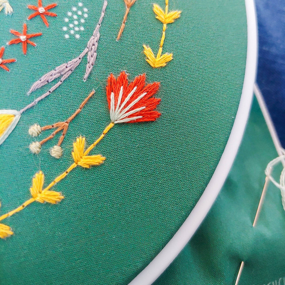 Cozy Blue Greenery embroidery kit