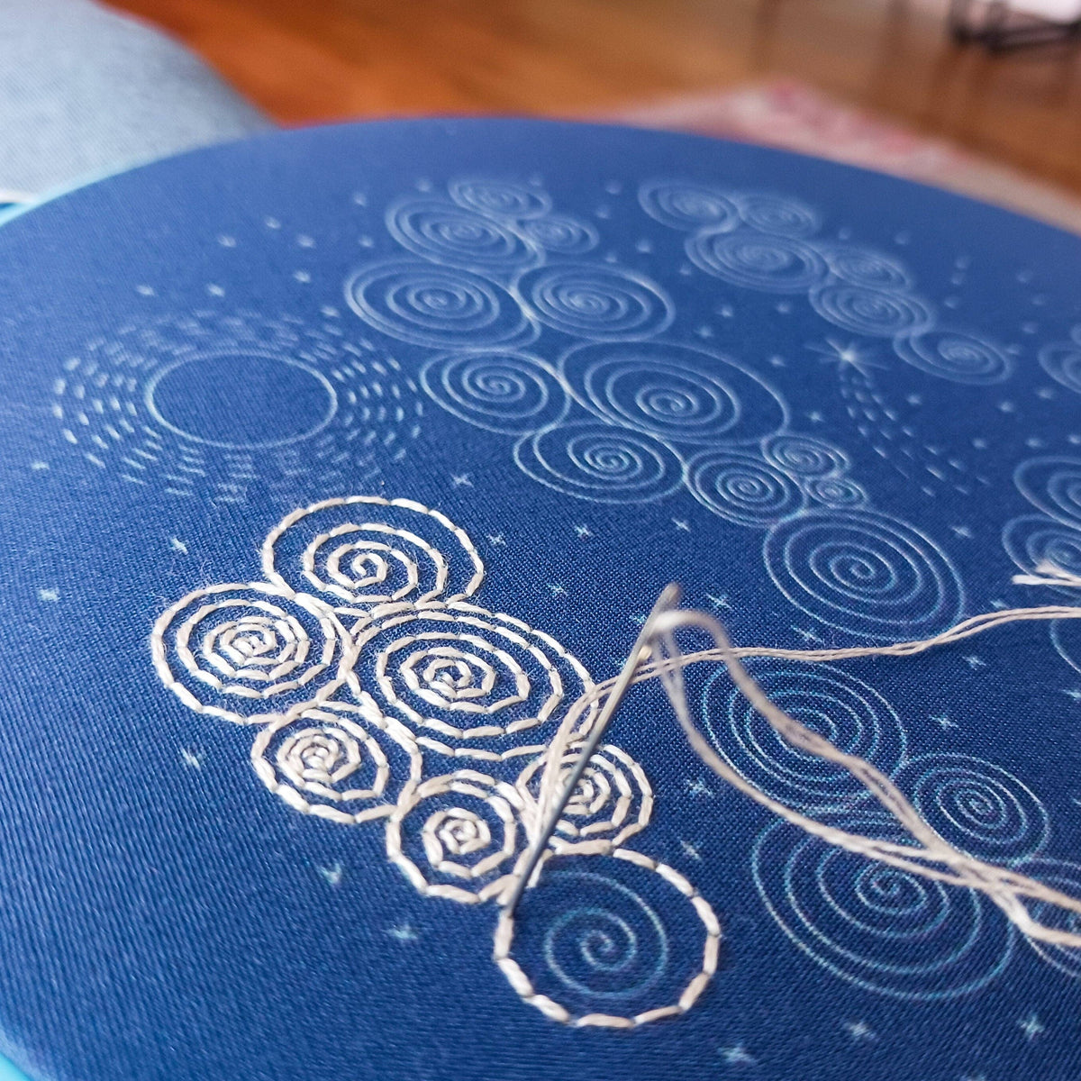 Cozy Blue Night Sky Embroidery Kit