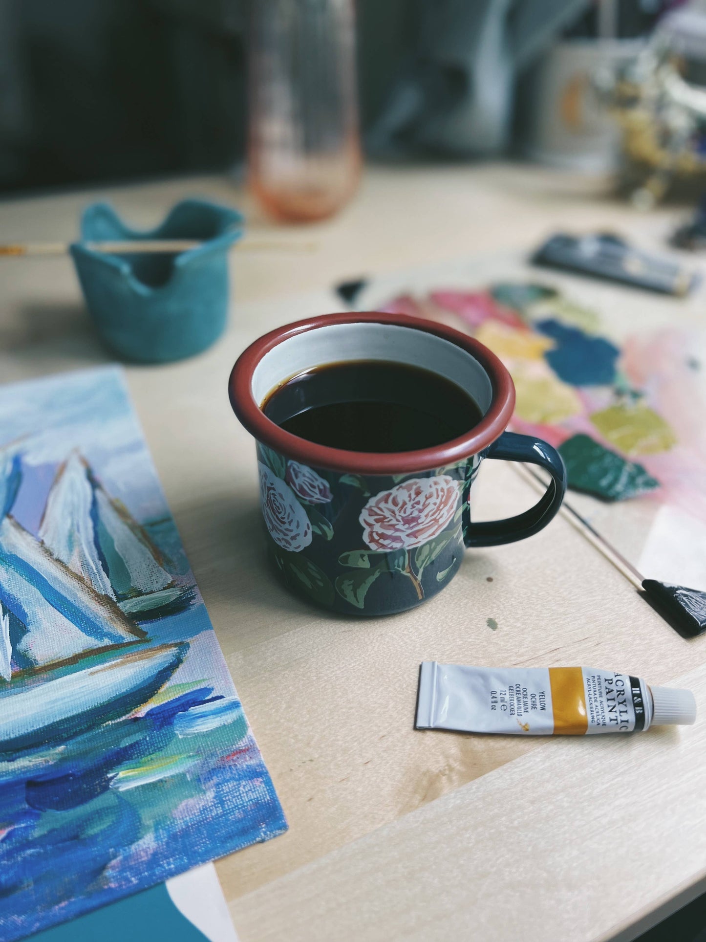 Floral Enamel Mug