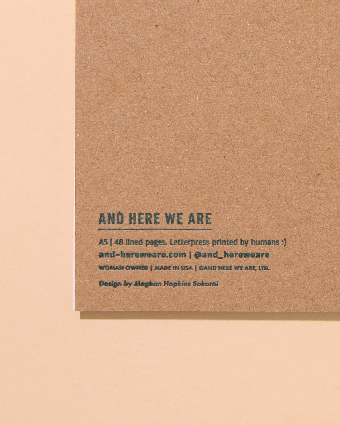 Autumn Quilt Letterpress Spiral Notebook - Made in USA - Stocking stuffer, Holiday, Gift Guide