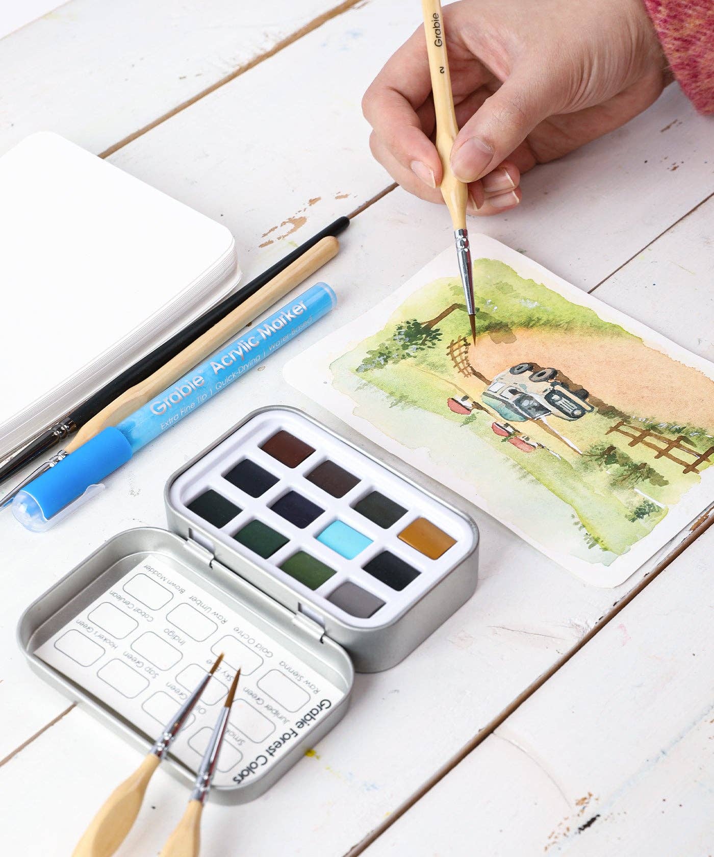 Watercolor Pocket Set of 12 - Forest Colors