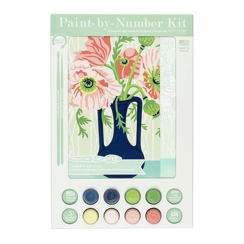 Poppies in Vase Paint-by-Number Kit