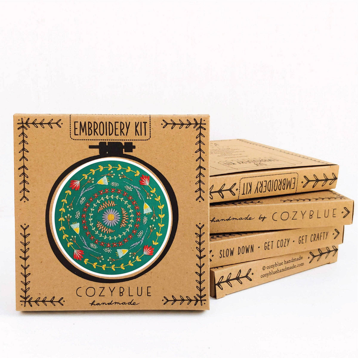 Cozy Blue Greenery embroidery kit