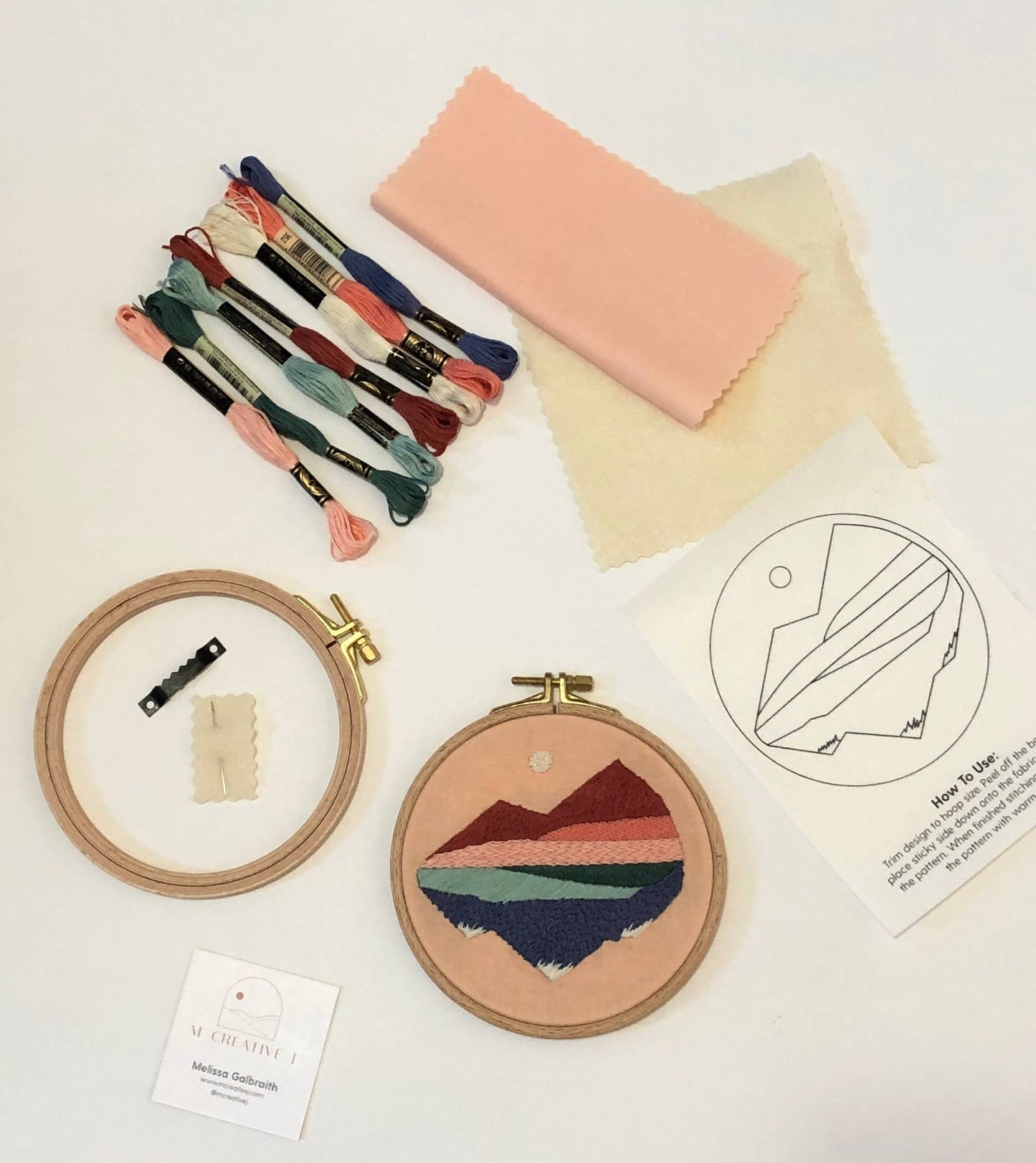 Mountainscapes - Intermediate Hand Embroidery DIY Craft Kit