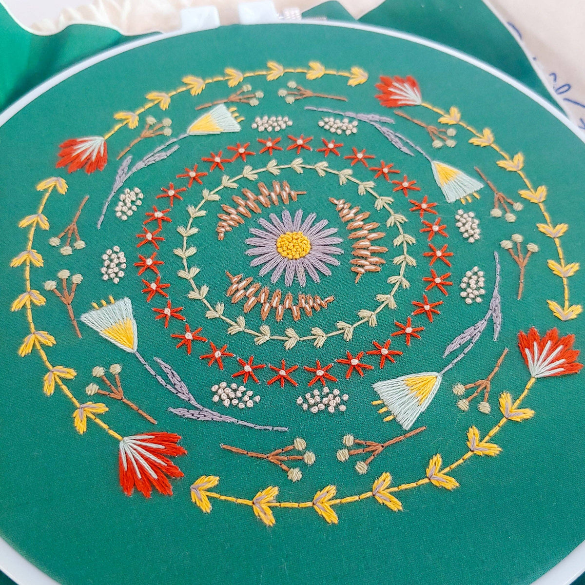 Cozy Blue Greenery embroidery kit