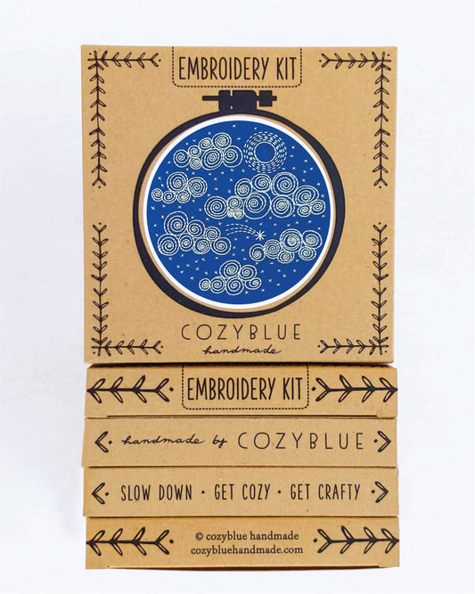 Cozy Blue Night Sky Embroidery Kit