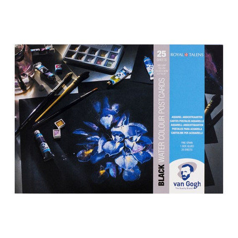 Van Gogh Watercolour Black Postcard