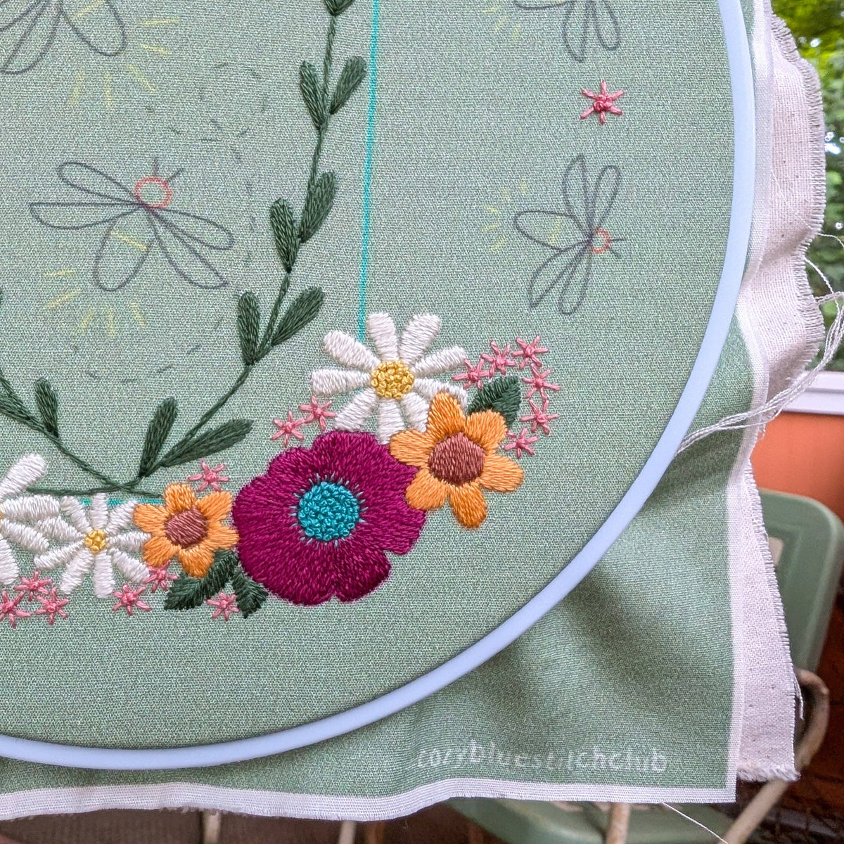 Cozy Blue Fireflies Embroidery Kit