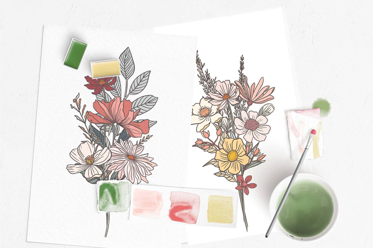 Cait Paper Co. Wildflower Meadow watercolor painting kit