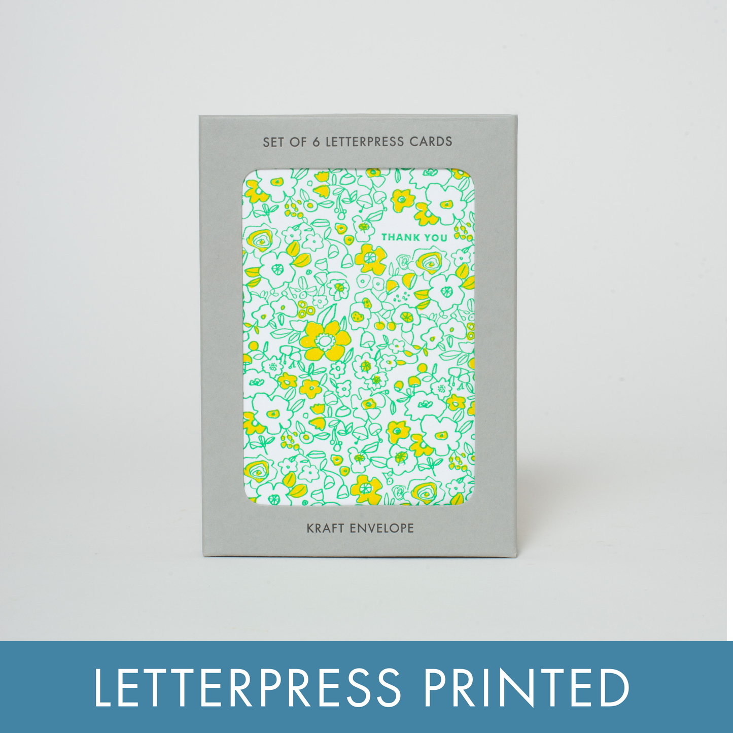 Boxed Set Thank You Floral Letterpress Greeting Cards by Hello Lucky