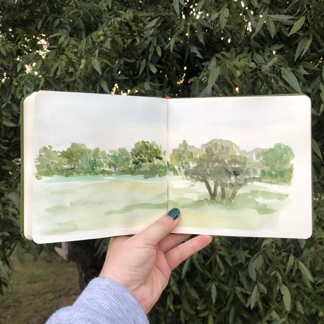Oct 17 Watercolor Prairie Landscape