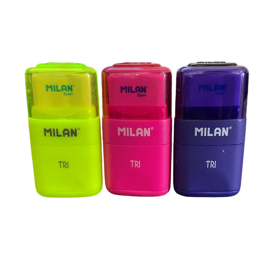 Milan Tri-Pencil Sharpener + Eraser