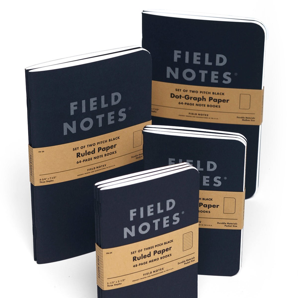 Field Notes Pitch Black Memo Books 2-packs