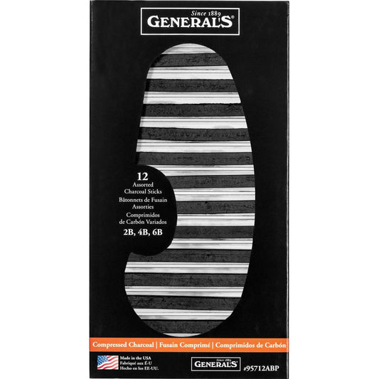 General's Compressed Charcoal Sticks (12 pc)