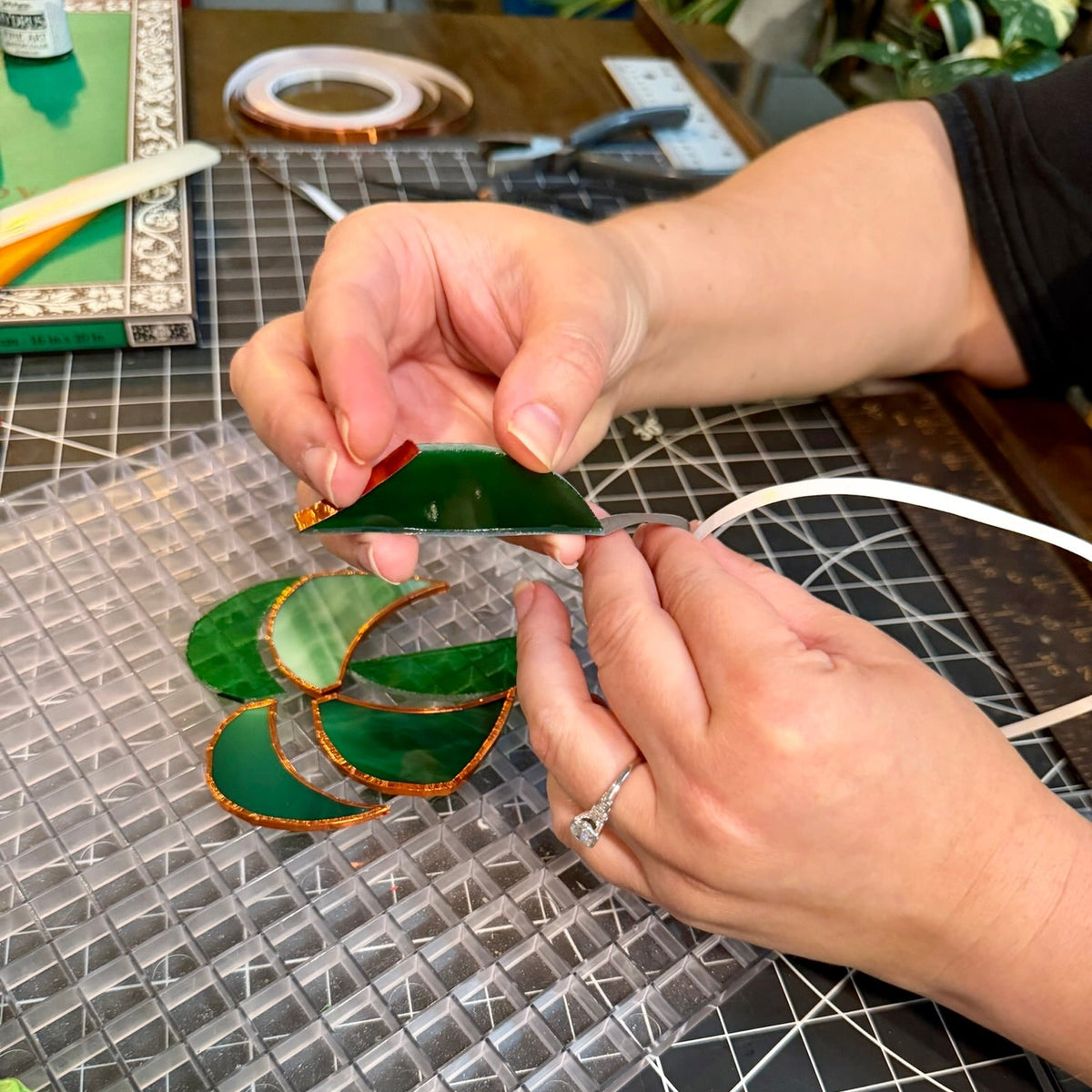 July 25 Stained Glass Plant Leaf Duo