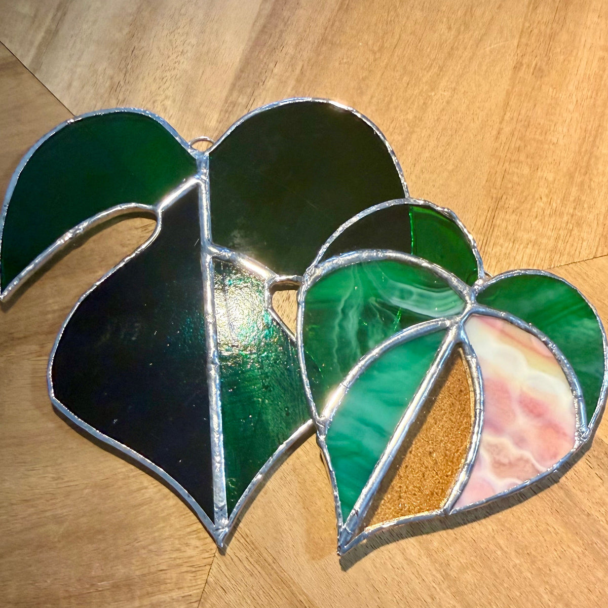 July 25 Stained Glass Plant Leaf Duo