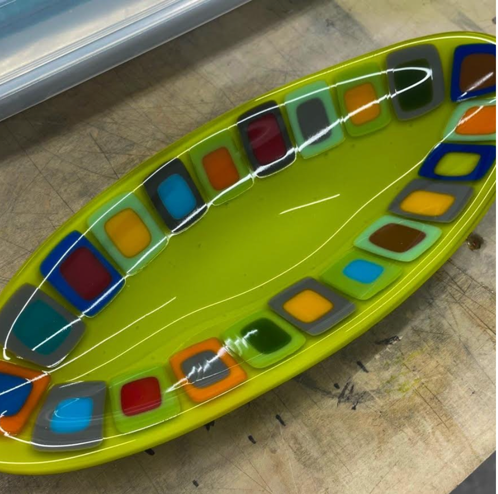 March 8 Fused Glass: Oval Bowl