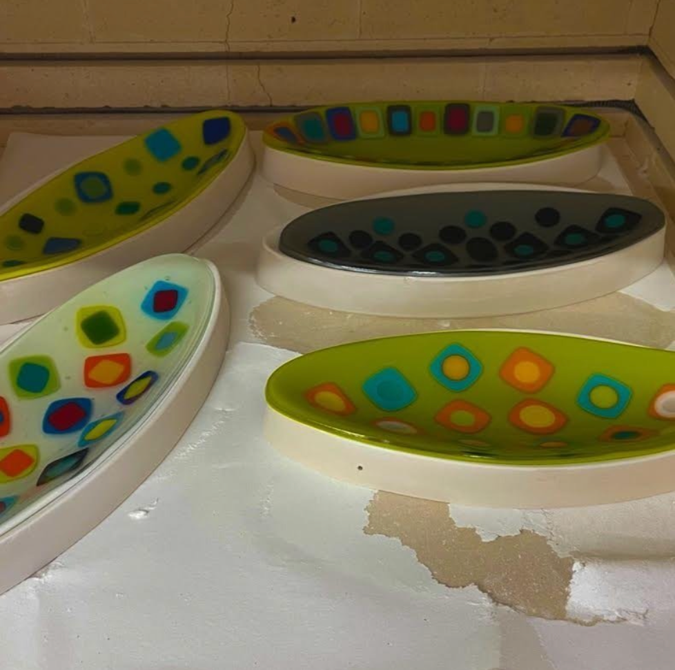 March 8 Fused Glass: Oval Bowl