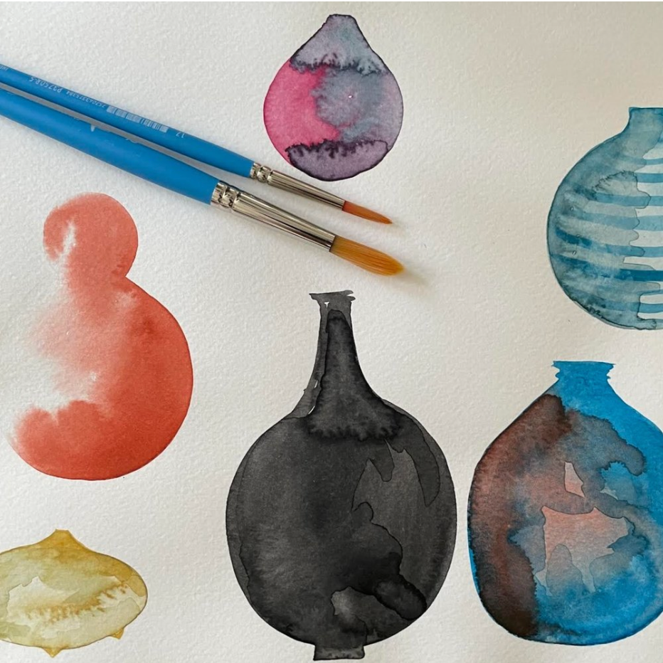 Oct 15 Watercolor: Vessels, Vases and Volume