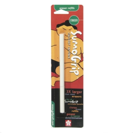 Sakura Sumo Grip Refill Eraser Pack 3pk