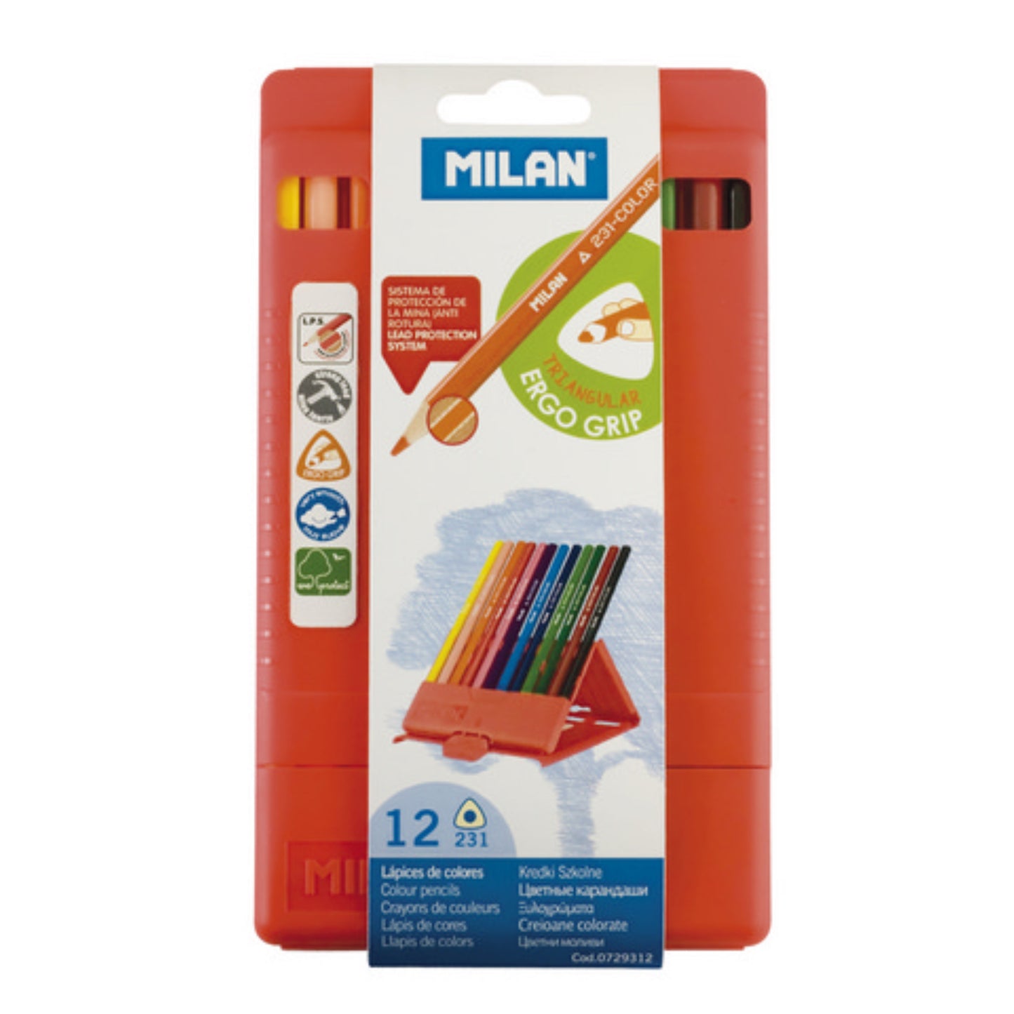 Milan Triangular Ergo Grip Poly-Box Pencil