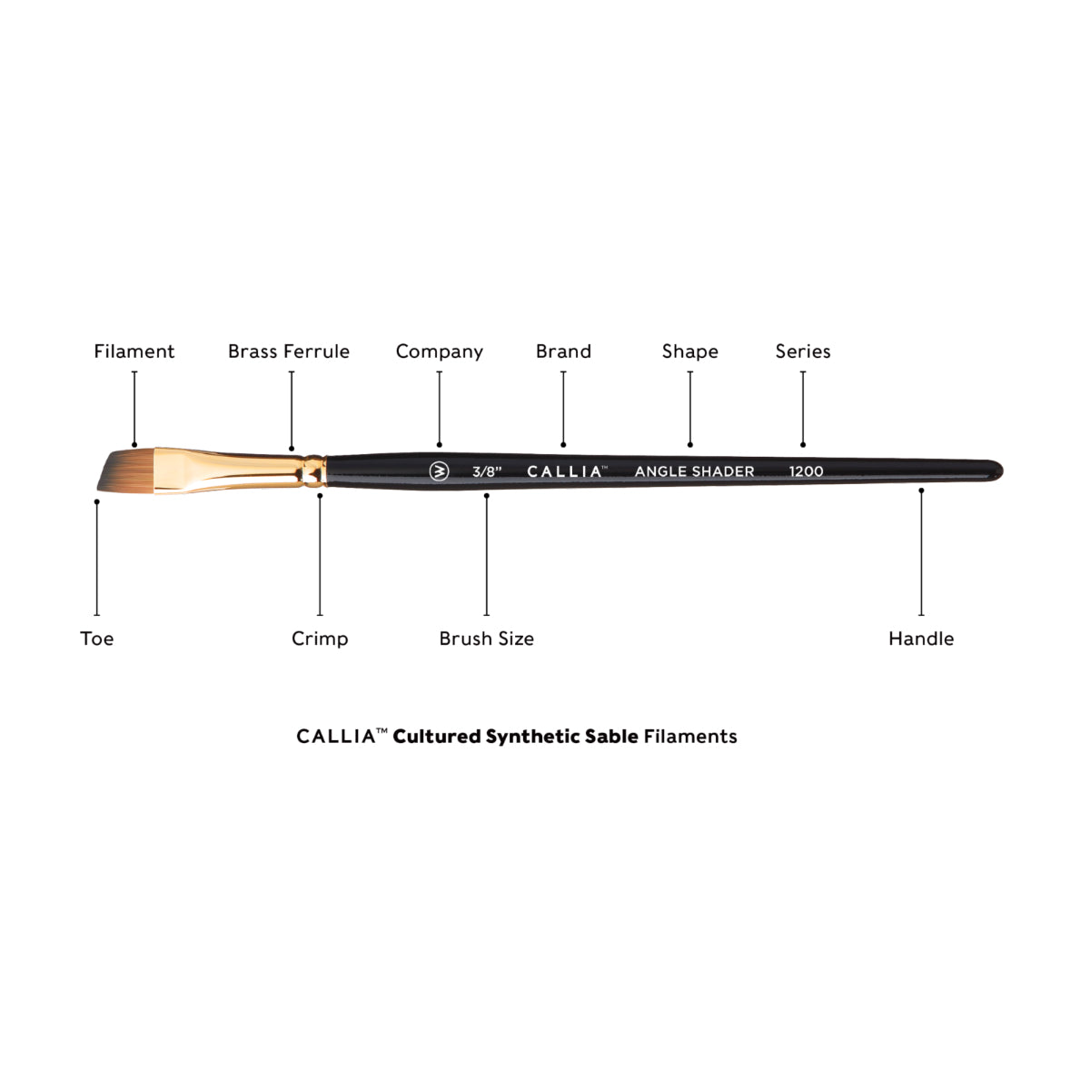 Callia Angle Shader Synthetic Sable Short Handle Brush