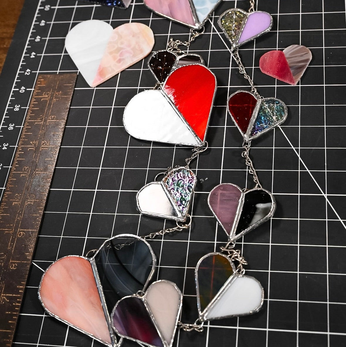 Feb 14 Intro to Stained Glass String of Hearts