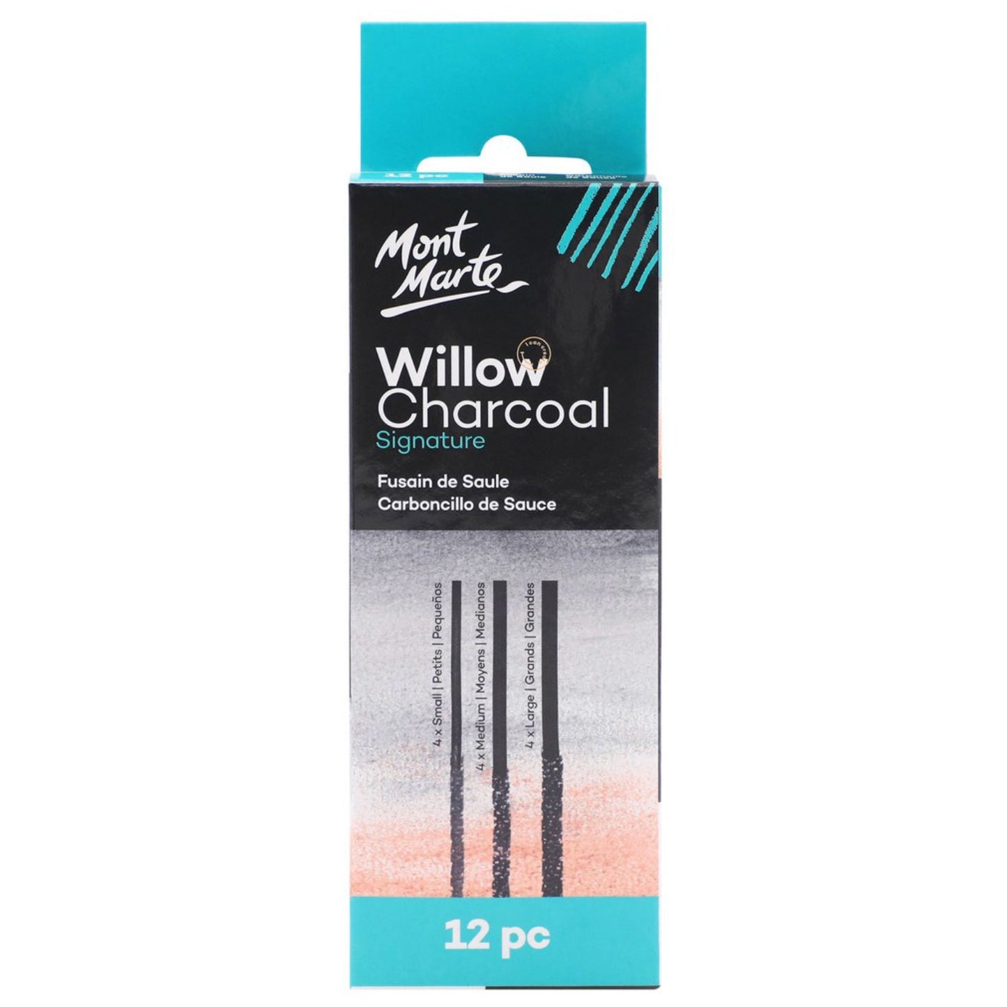 Mont Marte Willow Charcoal 12pc